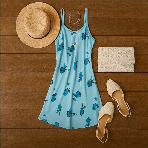 Vintage accomplice cottage core blue dress size small - Picture 6 of 7